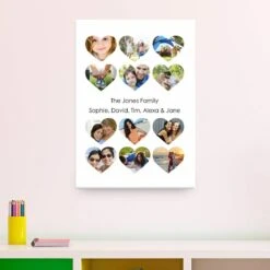 Heart Collage With Text Canvas (20x30")