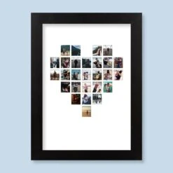 Heart Collage Harriet Black Print And Frame