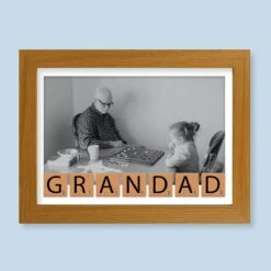 Grandad Letter Tiles Harriet Light Wood Print And Frame