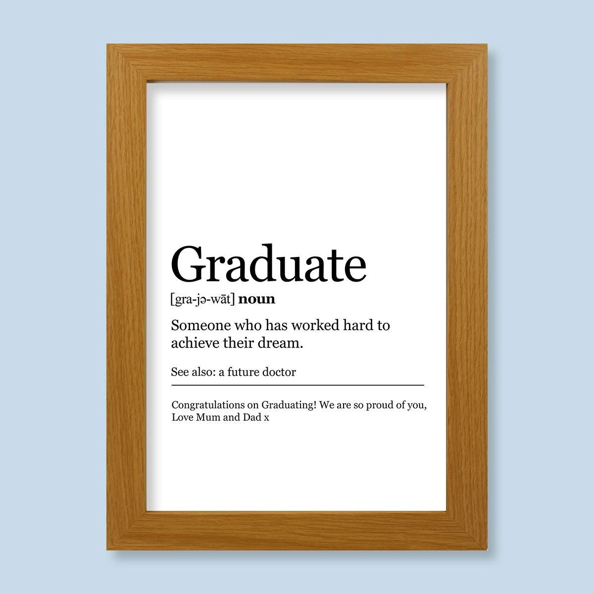 Graduate Definition Harriet Light Wood Print And Frame