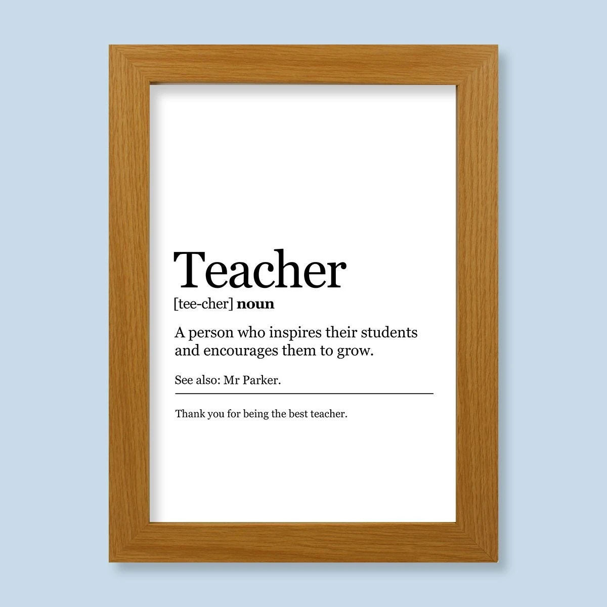 Teacher Definition Harriet Light Wood Print And Frame