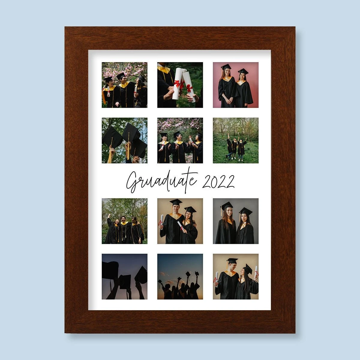 12 Image And Text Harriet Rustic Wood Print And Frame