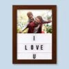 I Love U Harriet Rustic Wood Print And Frame