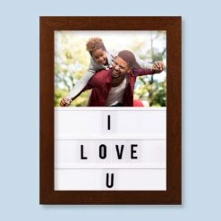 I Love U Harriet Rustic Wood Print And Frame