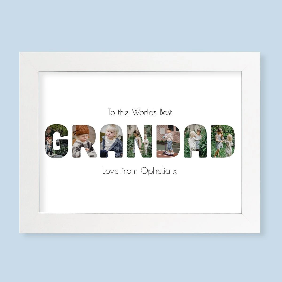 Grandad Harriet White Print And Frame