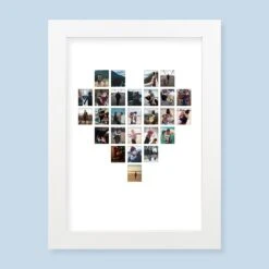 Heart Collage Harriet White Print And Frame