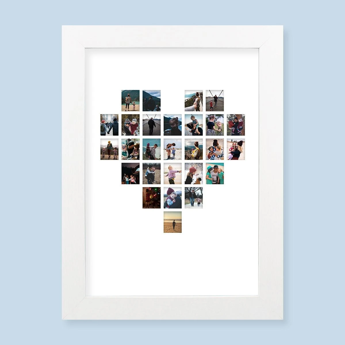 Heart Collage Harriet White Print And Frame