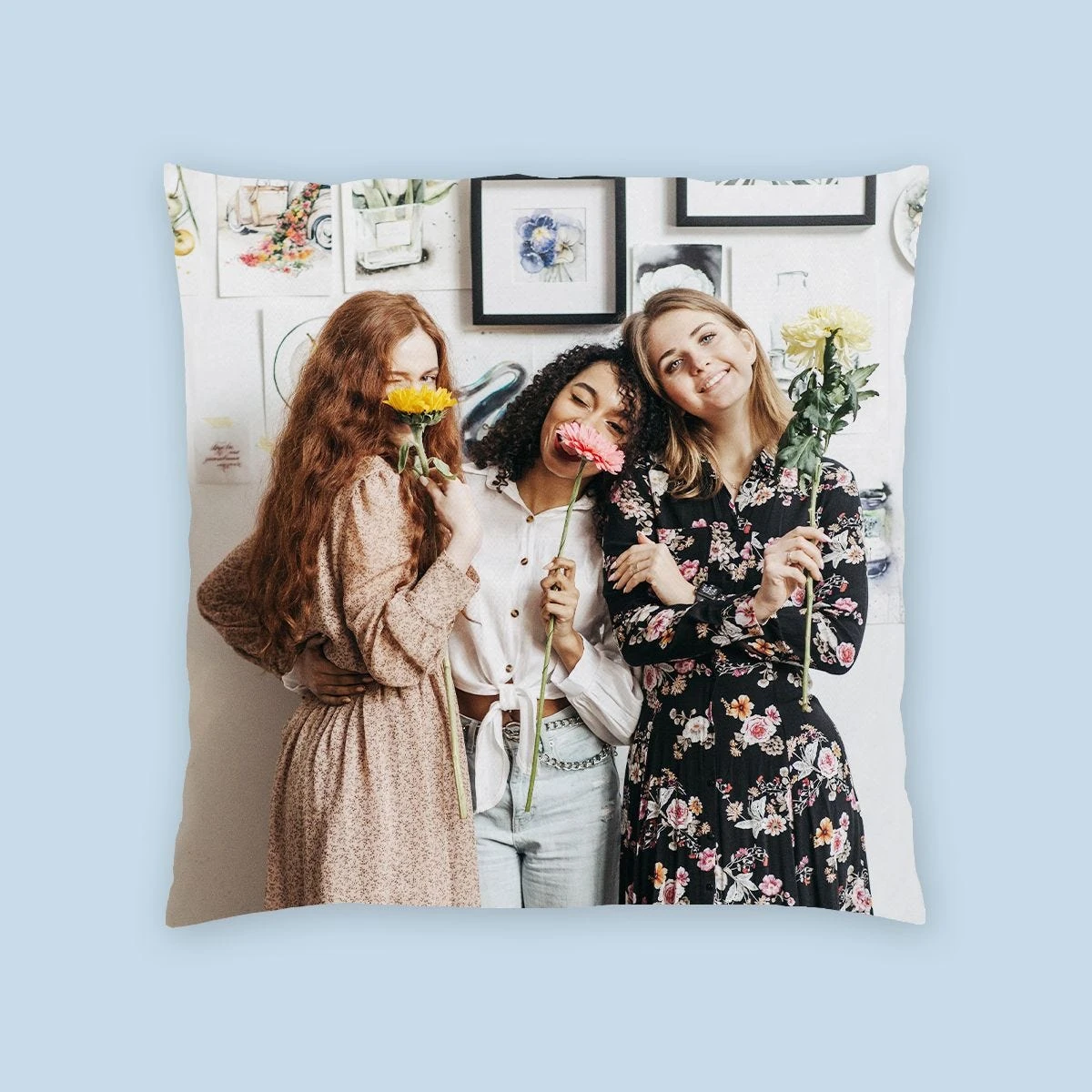 Suede Square Personalised Photo Cushion