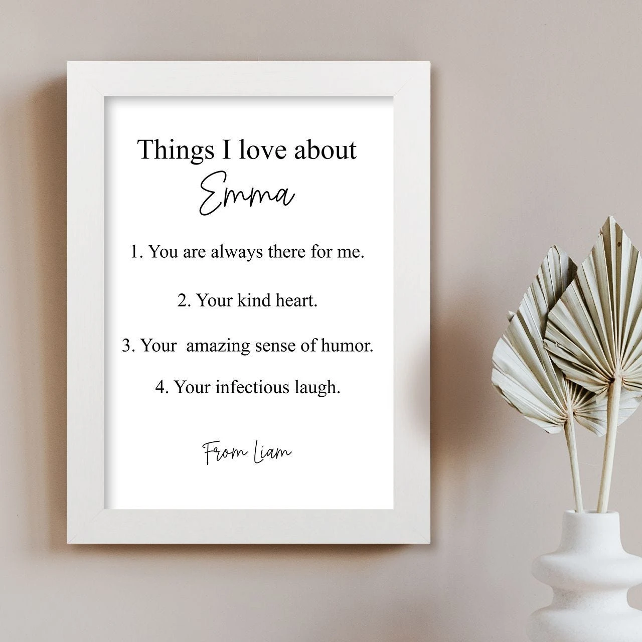 Things I Love About Harriet White Print And Frame - Image 4