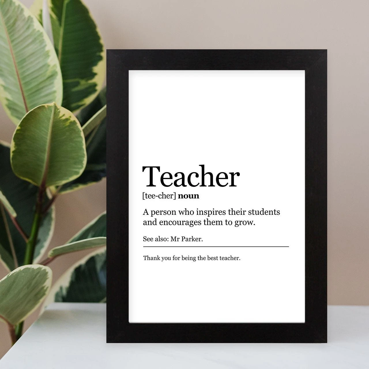 Teacher Definition Harriet Black Print And Frame - Image 4