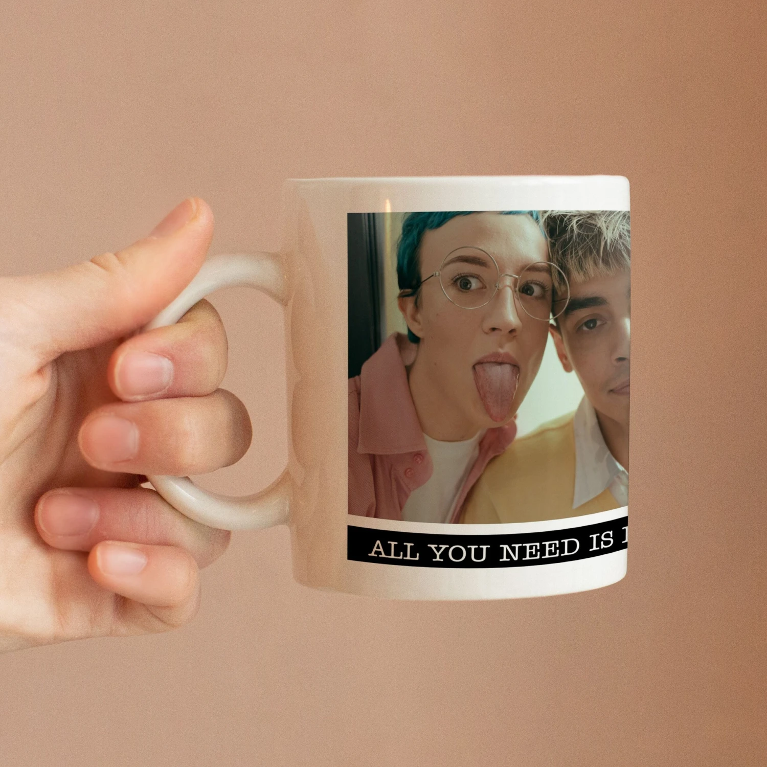 2 Photos And Text Mug