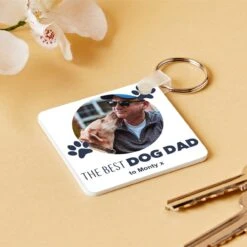 Best Dog Dad Photo Keyring