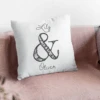 Couple Names Canvas Photo Cushion (18")