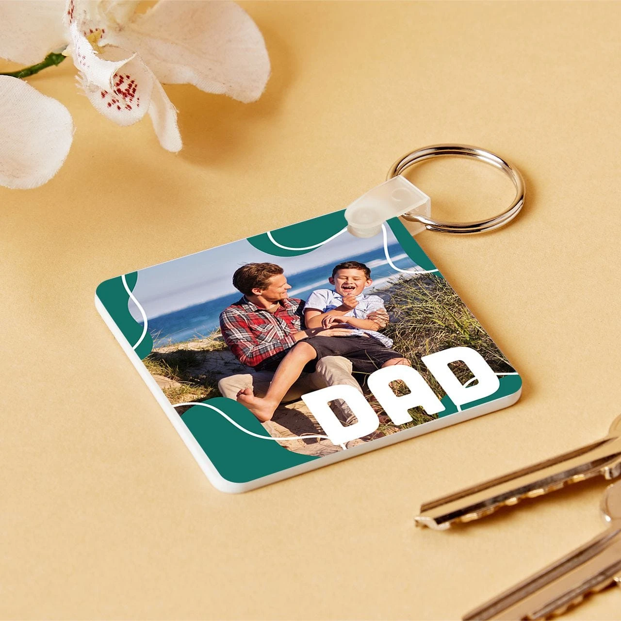 Dad Squiggle Photo Keyring - Image 3