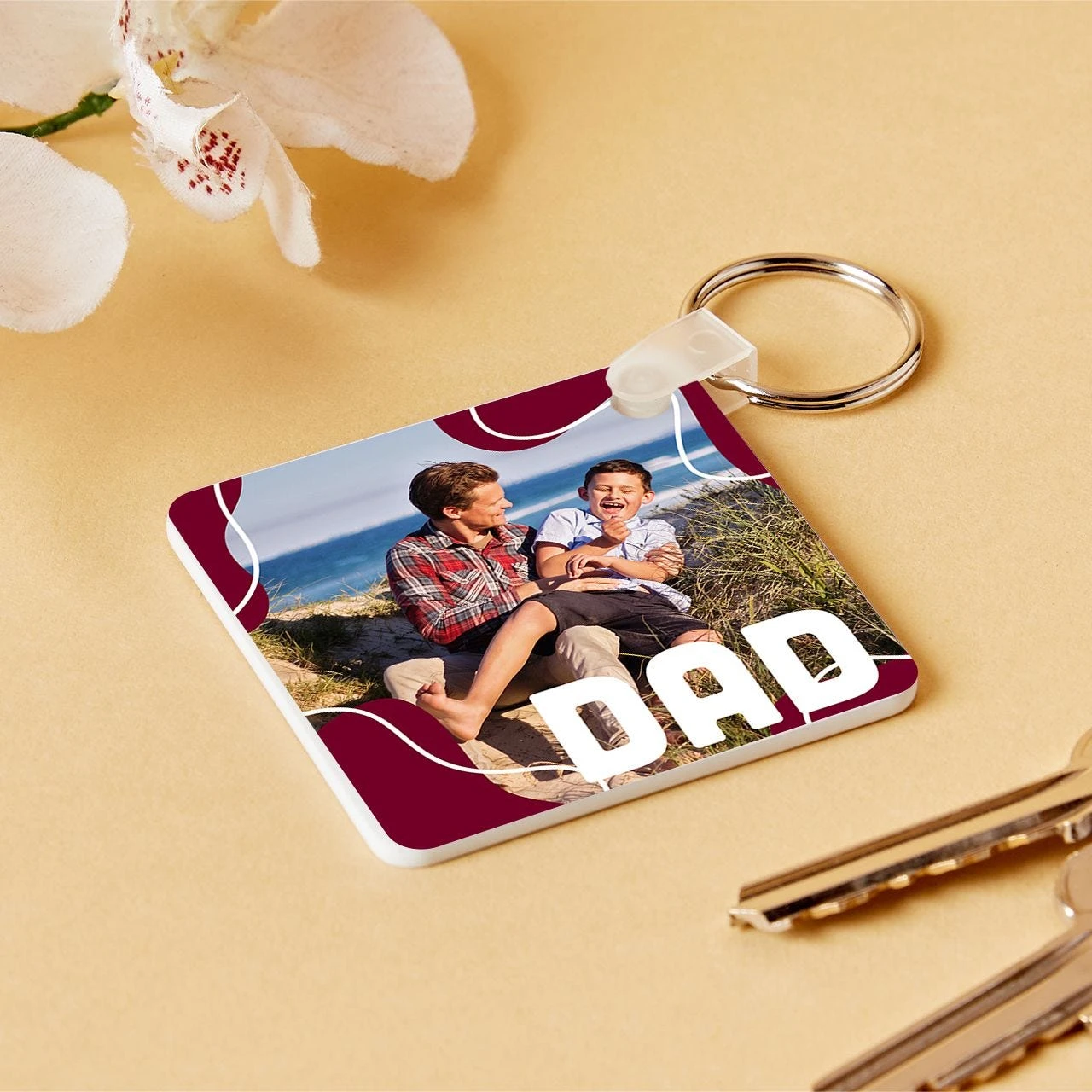 Dad Squiggle Photo Keyring - Image 4