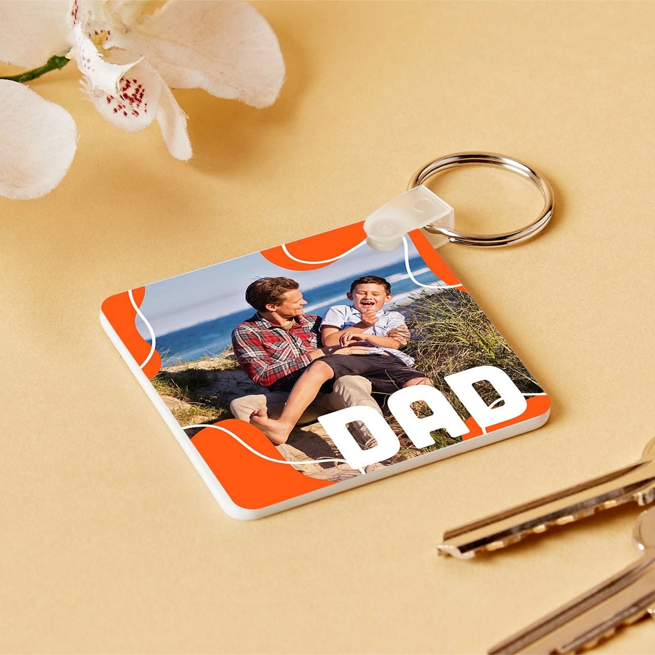 Dad Squiggle Photo Keyring - Image 5
