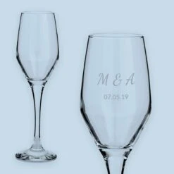 Personalised Engraved Champagne Flute (Initials)