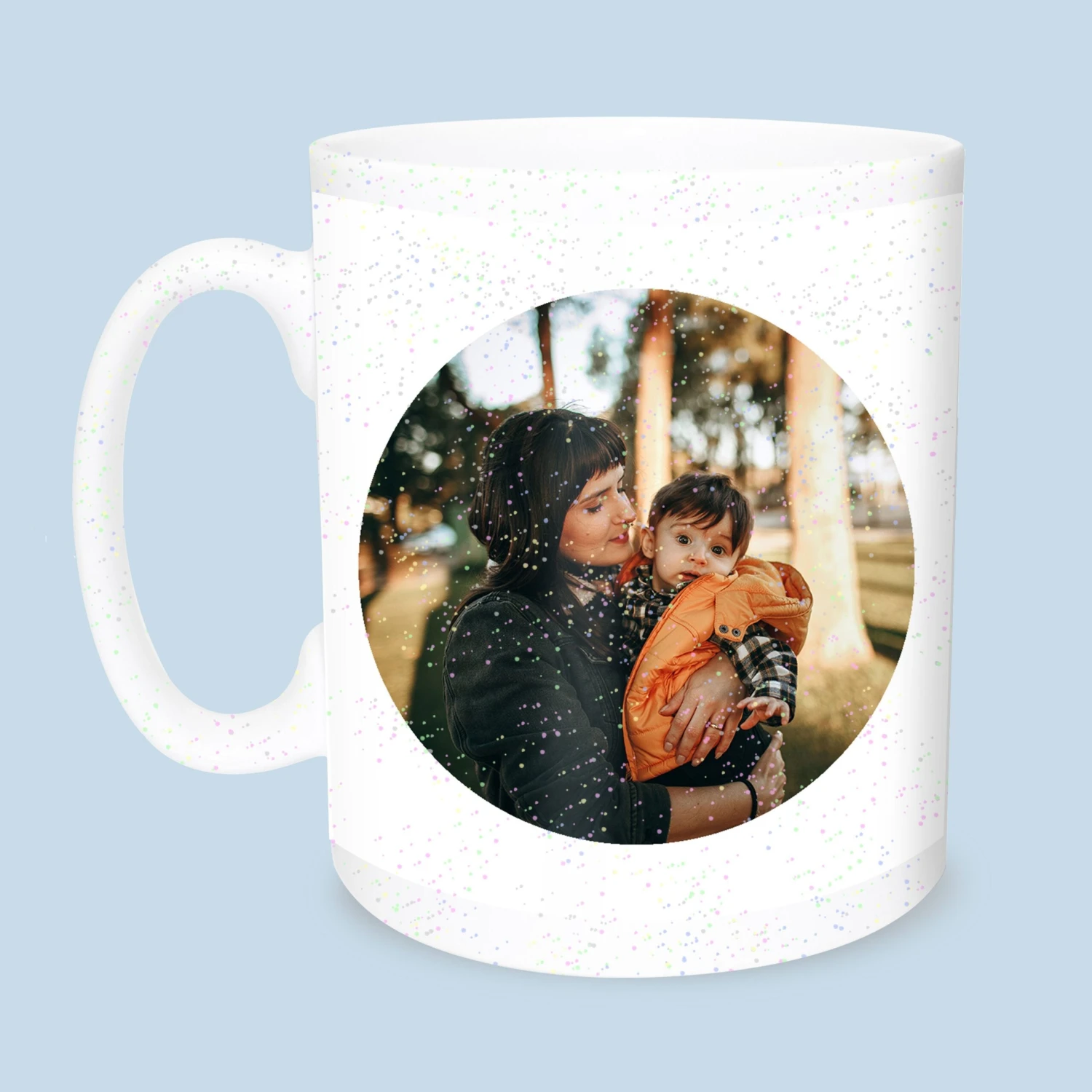 Circle Image Glitter Mug