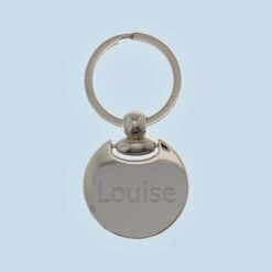 Circle Engraved Metal Keyring (Name)