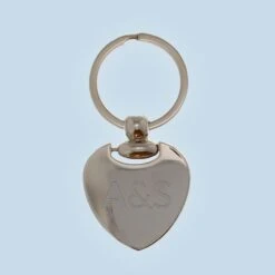 Heart Engraved Metal Keyring (Initials)