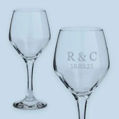 Personalised Engraved Wine Glass (Initials)